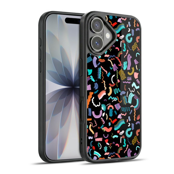 Ninola Patterns Cute Curly Shapes Black Gel Armour Case For Apple iPhone 17