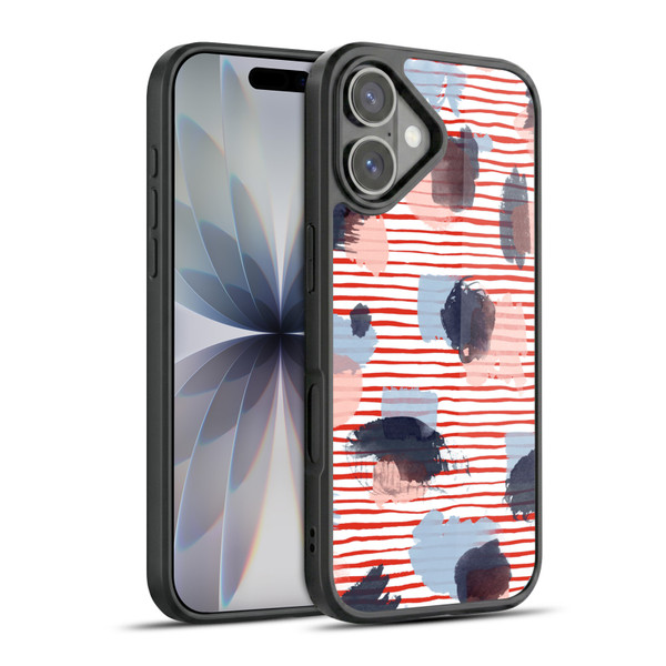 Ninola Patterns Graphic Thoughts Dots Red Gel Armour Case For Apple iPhone 17