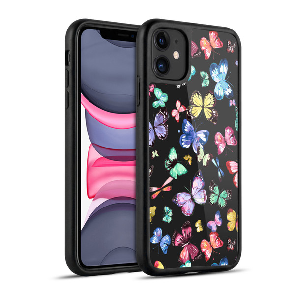 Ninola Patterns 4 Butterflies Black Multi Gel Armour Case For Apple iPhone 11