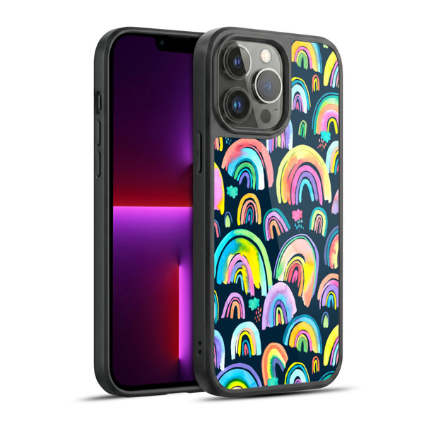 Ninola Patterns 4 New Rainbows Navy Multi Gel Armour Case For Apple iPhone 13 Pro Max