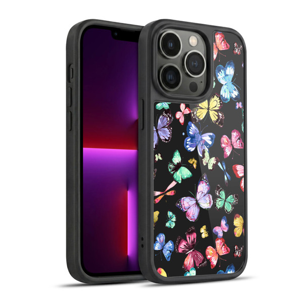 Ninola Patterns 4 Butterflies Black Multi Gel Armour Case For Apple iPhone 13 Pro