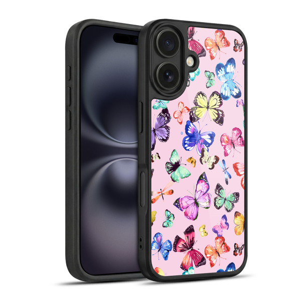 Ninola Patterns 4 Butterflies Multi Pink Gel Armour Case For Apple iPhone 16