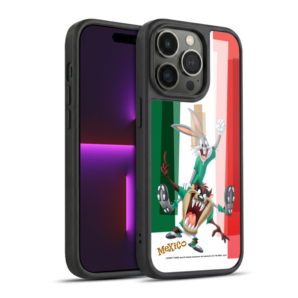 Looney Tunes Flag Graphics Mexico Taz & Bugs Bunny Gel Armour Case For Apple iPhone 14 Pro