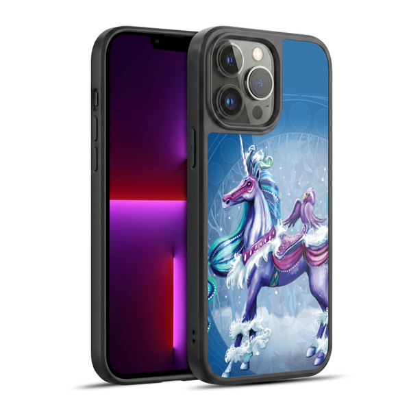 Rose Khan Unicorns Winter Blue Gel Armour Case For Apple iPhone 13 Pro Max