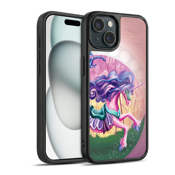 Rose Khan Unicorns Pink Spring Gel Armour Case For Apple iPhone 15