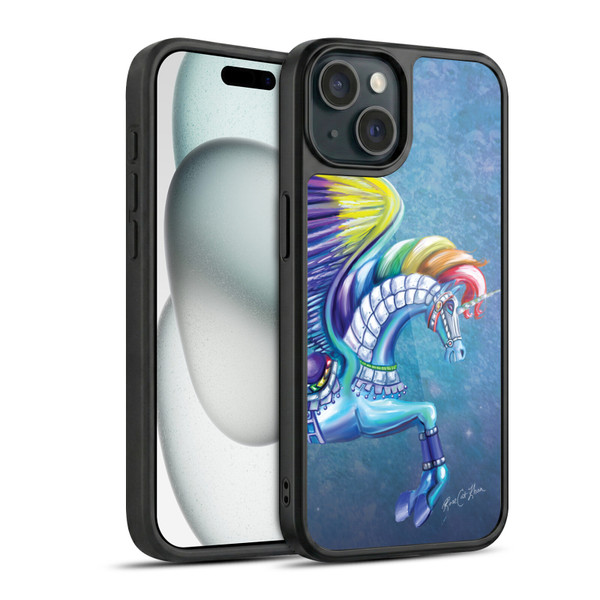 Rose Khan Unicorns Rainbow Carousel Horse Gel Armour Case For Apple iPhone 15
