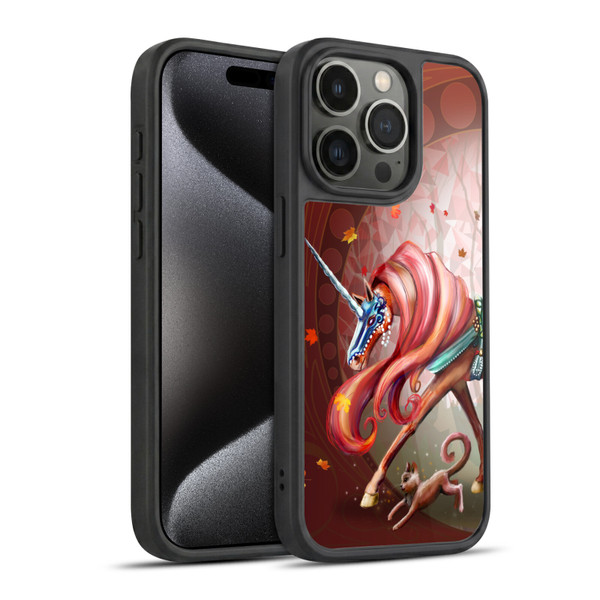 Rose Khan Unicorns Autumn Orange Gel Armour Case For Apple iPhone 15 Pro