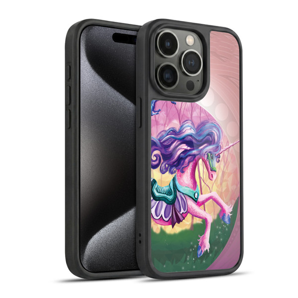 Rose Khan Unicorns Pink Spring Gel Armour Case For Apple iPhone 15 Pro