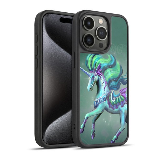Rose Khan Unicorns Sea Green Gel Armour Case For Apple iPhone 15 Pro