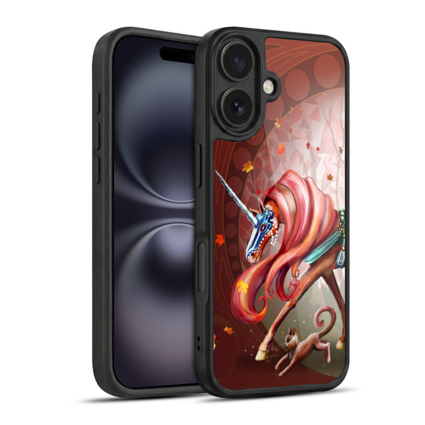 Rose Khan Unicorns Autumn Orange Gel Armour Case For Apple iPhone 16