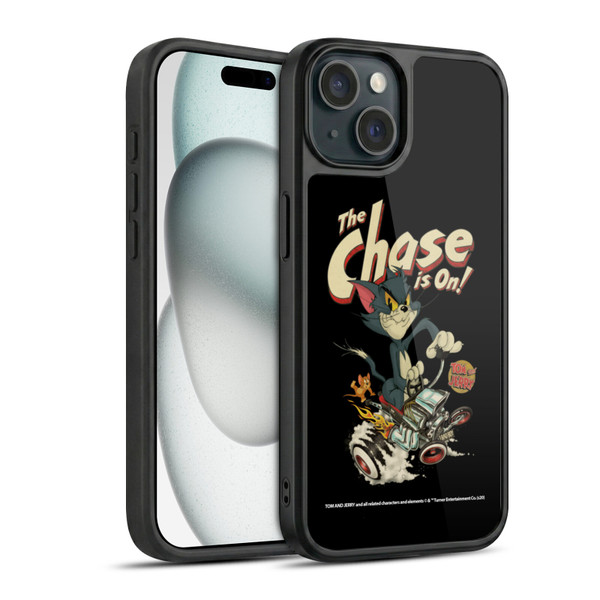Tom and Jerry Typography Art The Chase Is On Gel Armour Case For Apple iPhone 15