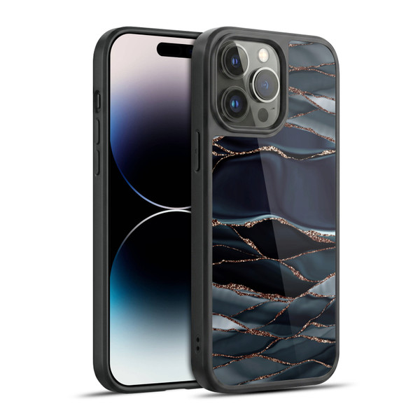 UtArt Dark Night Marble Waves Gel Armour Case For Apple iPhone 14 Pro Max