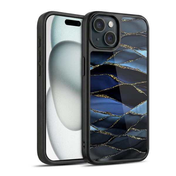UtArt Dark Night Marble Deep Sparkle Waves Gel Armour Case For Apple iPhone 15