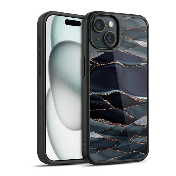 UtArt Dark Night Marble Waves Gel Armour Case For Apple iPhone 15