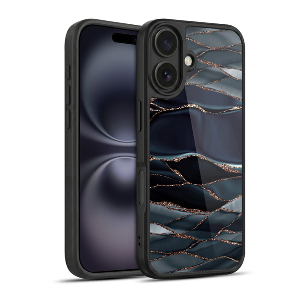 UtArt Dark Night Marble Waves Gel Armour Case For Apple iPhone 16