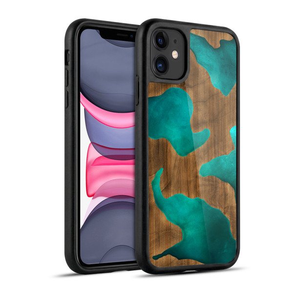 Alyn Spiller Wood & Resin Aqua Gel Armour Case For Apple iPhone 11