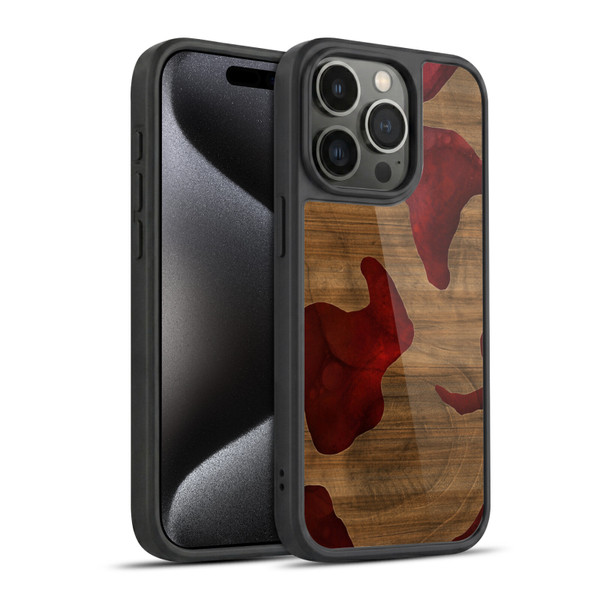 Alyn Spiller Wood & Resin Fire Gel Armour Case For Apple iPhone 15 Pro