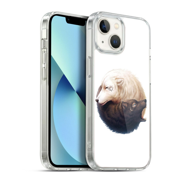 Jonas "JoJoesArt" Jödicke Creatures Yin Yang Wolves Soft Gel Case for Apple iPhone 13