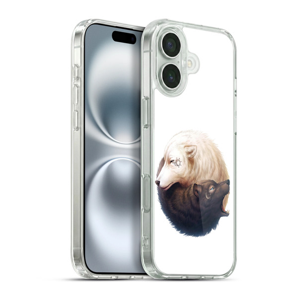 Jonas "JoJoesArt" Jödicke Creatures Yin Yang Wolves Soft Gel Case for Apple iPhone 16 Plus & MagSafe