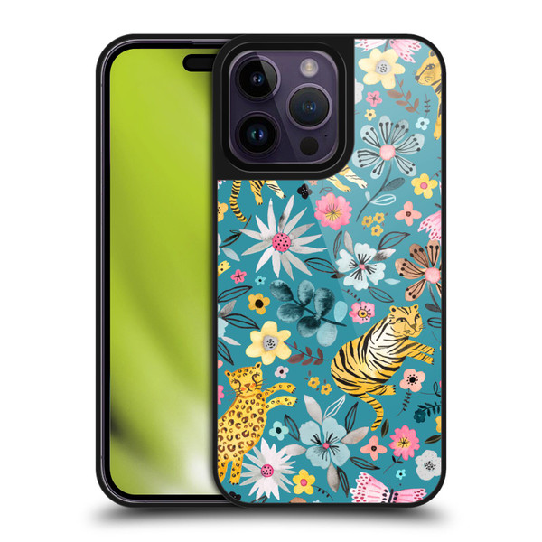 Ninola Botanical Patterns Tigers Flowers Gel Armour Case For Apple iPhone 14 Pro Max