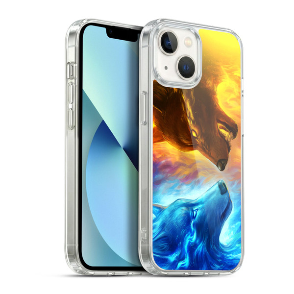 Jonas "JoJoesArt" Jödicke Wildlife Fire And Ice Soft Gel Case for Apple iPhone 13