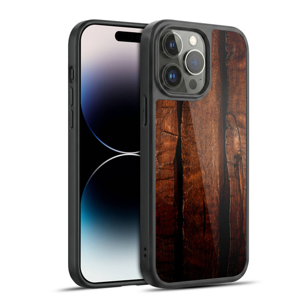 PLdesign Wood Prints Brown Rustic Ombre Gel Armour Case For Apple iPhone 14 Pro Max