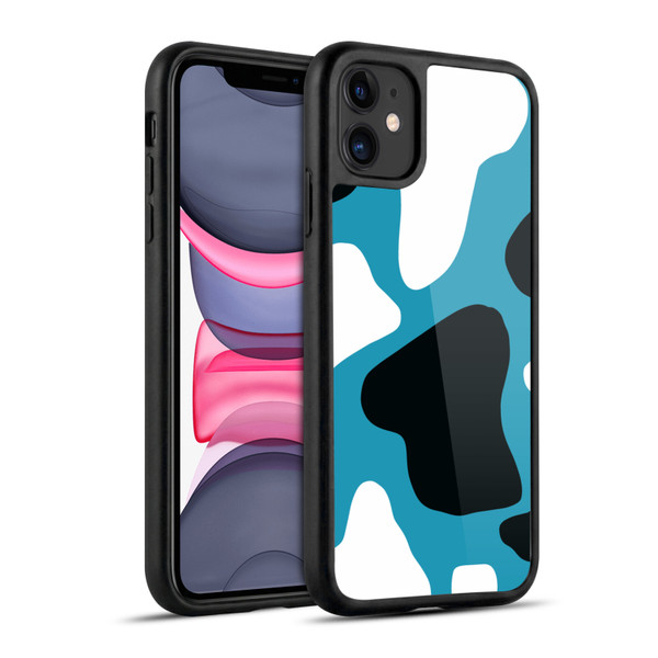 Grace Illustration Cow Prints Blue Gel Armour Case For Apple iPhone 11