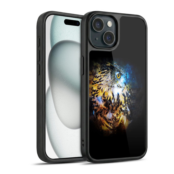 Riza Peker Animal Abstract Owl Splash Gel Armour Case For Apple iPhone 15
