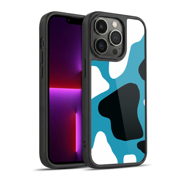 Grace Illustration Cow Prints Blue Gel Armour Case For Apple iPhone 13 Pro
