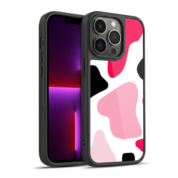 Grace Illustration Cow Prints Pink Gel Armour Case For Apple iPhone 13 Pro
