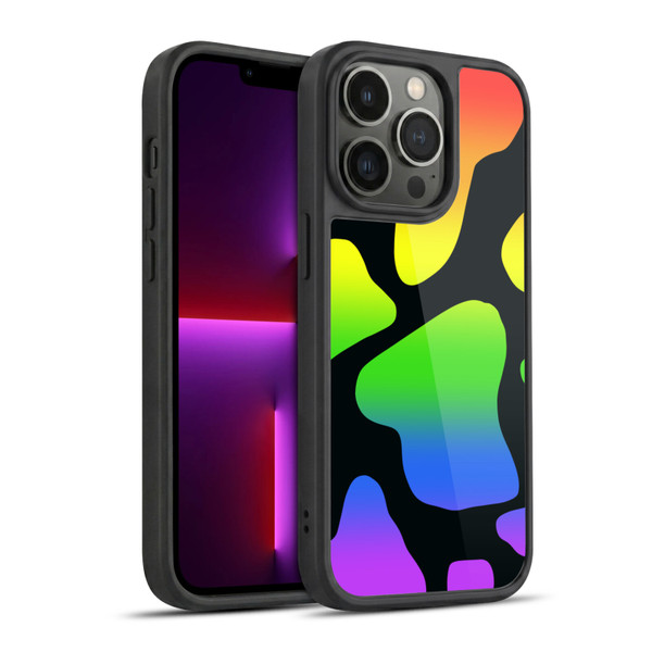 Grace Illustration Cow Prints Rainbow Gel Armour Case For Apple iPhone 13 Pro