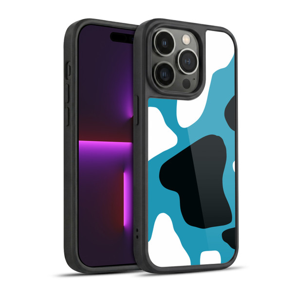 Grace Illustration Cow Prints Blue Gel Armour Case For Apple iPhone 14 Pro
