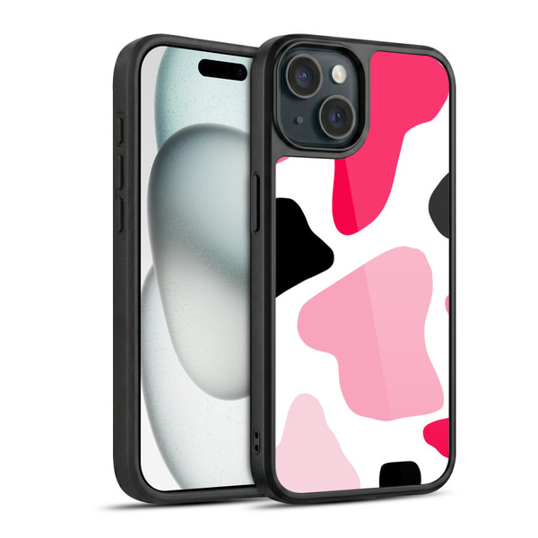 Grace Illustration Cow Prints Pink Gel Armour Case For Apple iPhone 15