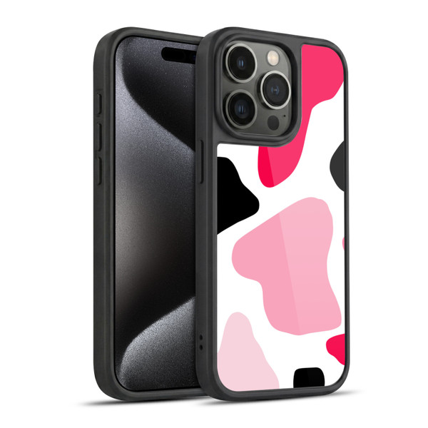 Grace Illustration Cow Prints Pink Gel Armour Case For Apple iPhone 15 Pro