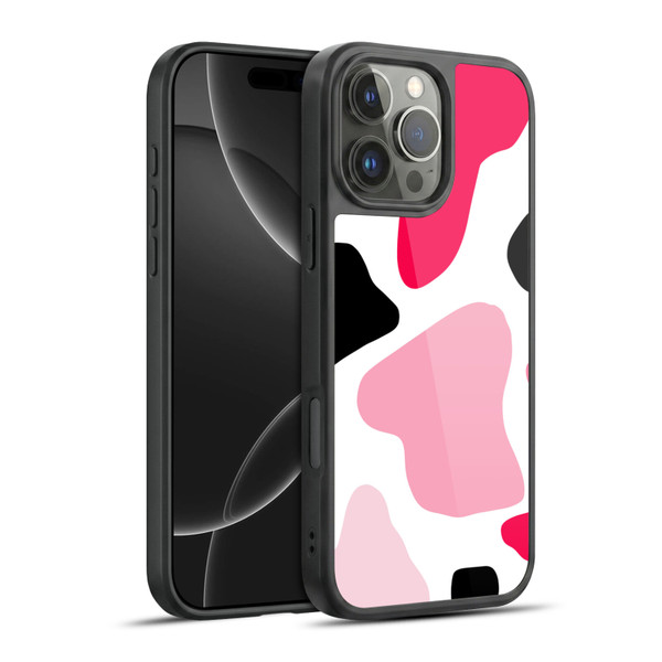 Grace Illustration Cow Prints Pink Gel Armour Case For Apple iPhone 16 Pro Max