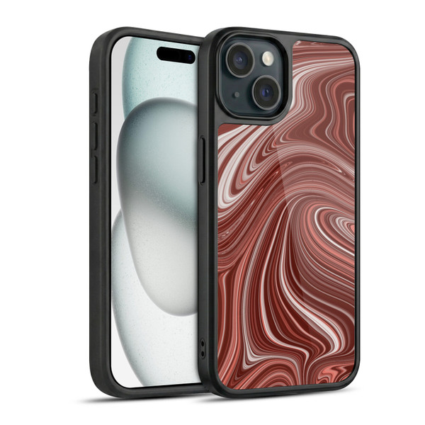 Suzan Lind Marble Swirls Red Gel Armour Case For Apple iPhone 15