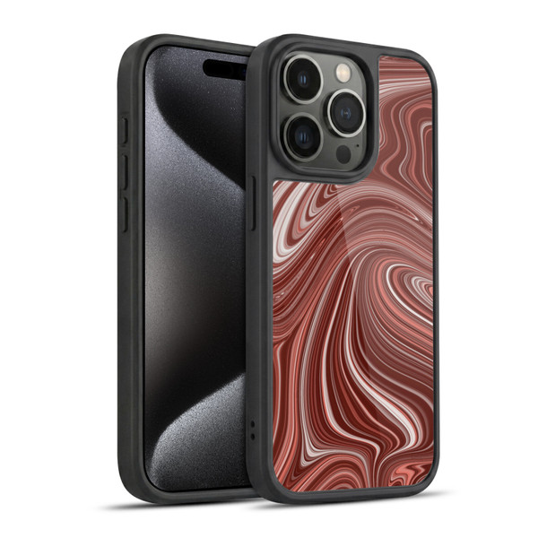 Suzan Lind Marble Swirls Red Gel Armour Case For Apple iPhone 15 Pro