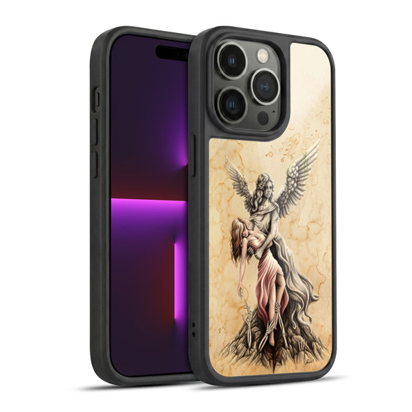 Sarah Richter Gothic Stone Angel Gel Armour Case For Apple iPhone 14 Pro