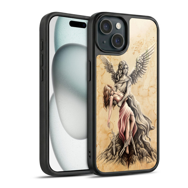 Sarah Richter Gothic Stone Angel Gel Armour Case For Apple iPhone 15