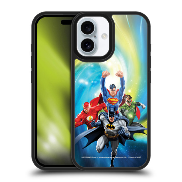 Justice League DC Comics Airbrushed Heroes Galaxy Gel Armour Case For Apple iPhone 16