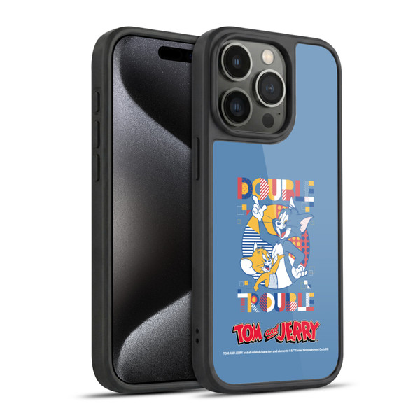Tom and Jerry Color Blocks Double Trouble Gel Armour Case For Apple iPhone 15 Pro