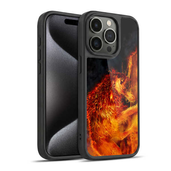 Tom Wood Fire Creatures Wolf Stalker Gel Armour Case For Apple iPhone 15 Pro