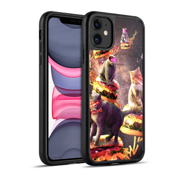 Random Galaxy Space Cat Burger & Fries Gel Armour Case For Apple iPhone 11