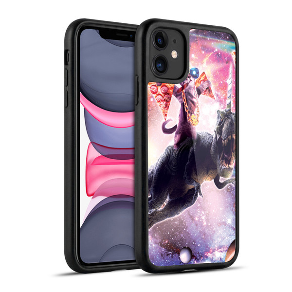 Random Galaxy Space Cat Thug & Dinosaur Unicorn Gel Armour Case For Apple iPhone 11