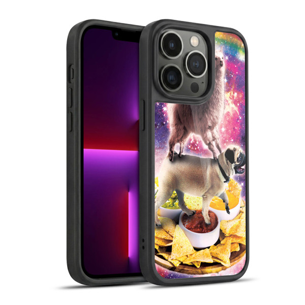 Random Galaxy Space Cat Rainbow Llama Pug & Nachos Gel Armour Case For Apple iPhone 13 Pro