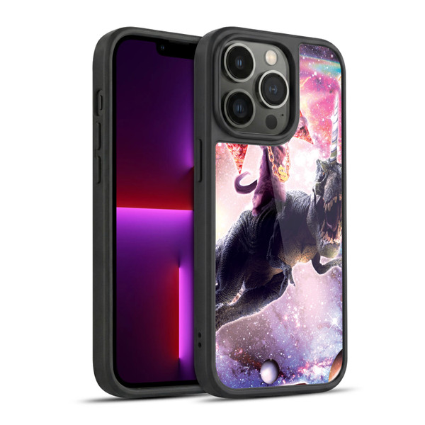 Random Galaxy Space Cat Thug & Dinosaur Unicorn Gel Armour Case For Apple iPhone 13 Pro