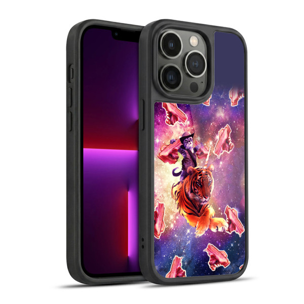 Random Galaxy Space Cat Tiger Unicorn With Bacons Gel Armour Case For Apple iPhone 13 Pro