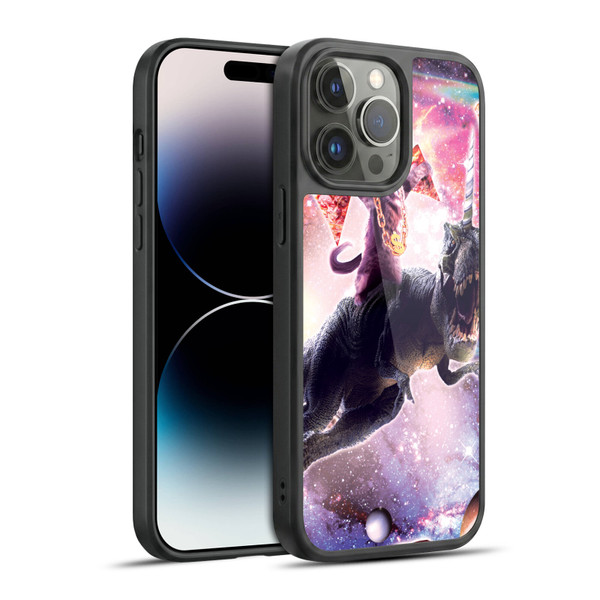 Random Galaxy Space Cat Thug & Dinosaur Unicorn Gel Armour Case For Apple iPhone 14 Pro Max