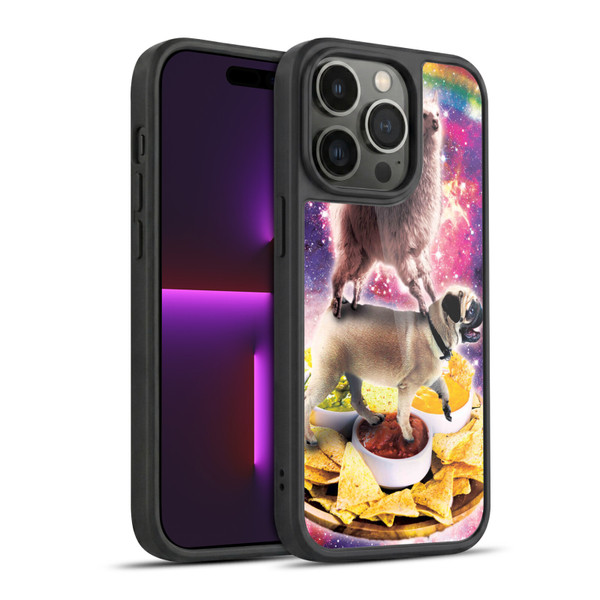 Random Galaxy Space Cat Rainbow Llama Pug & Nachos Gel Armour Case For Apple iPhone 14 Pro
