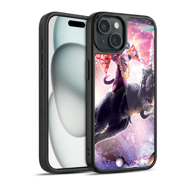 Random Galaxy Space Cat Thug & Dinosaur Unicorn Gel Armour Case For Apple iPhone 15